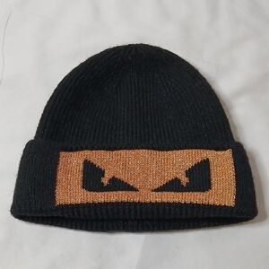 Stylish Black and Gold Knit Beanie